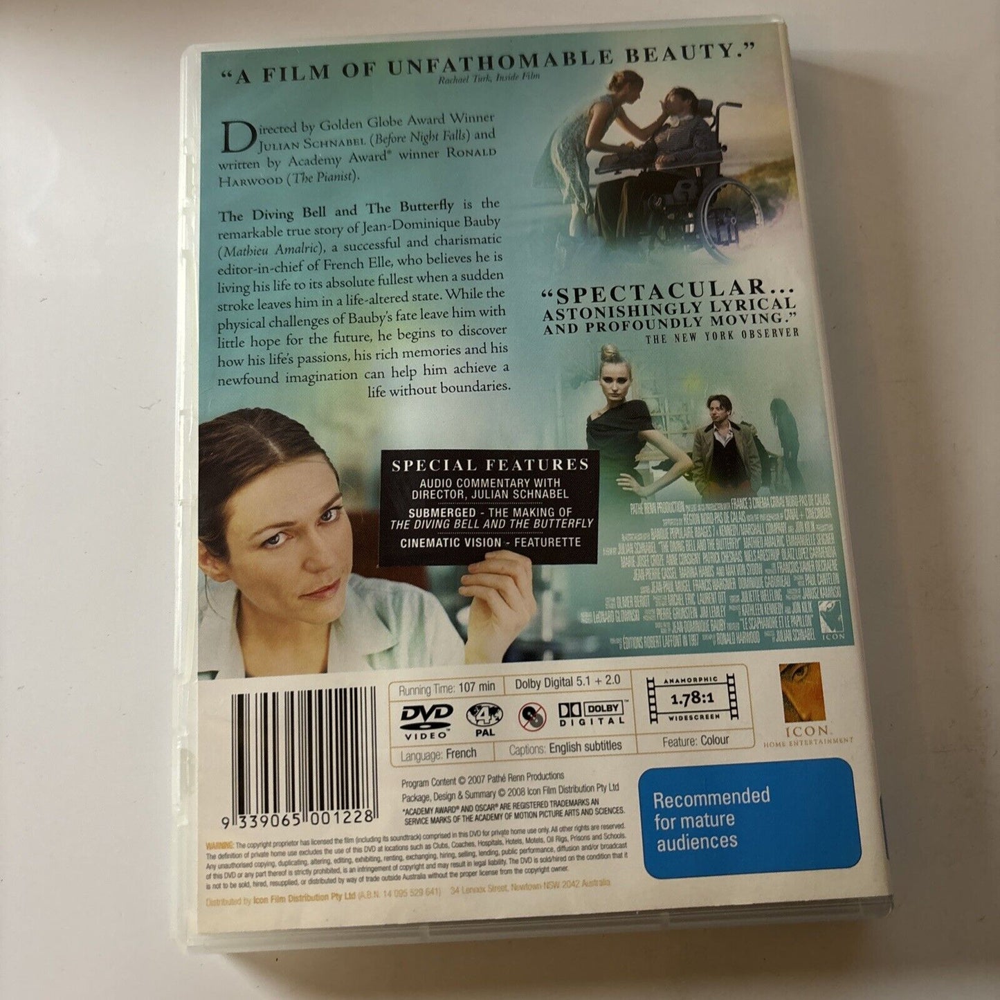 The Diving BELL and the Butterfly - Special Edition (DVD, 2007) NEW Region 4
