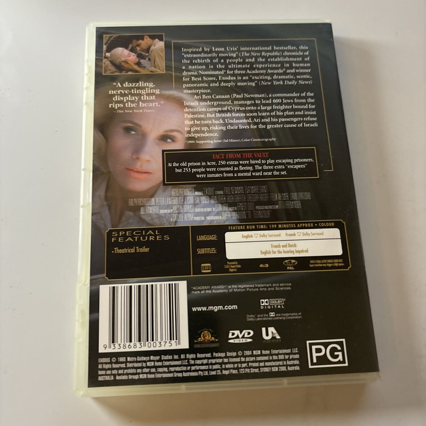 Exodus (DVD, 1960) Eva Marie Saint, Paul Newman NEW Region 4