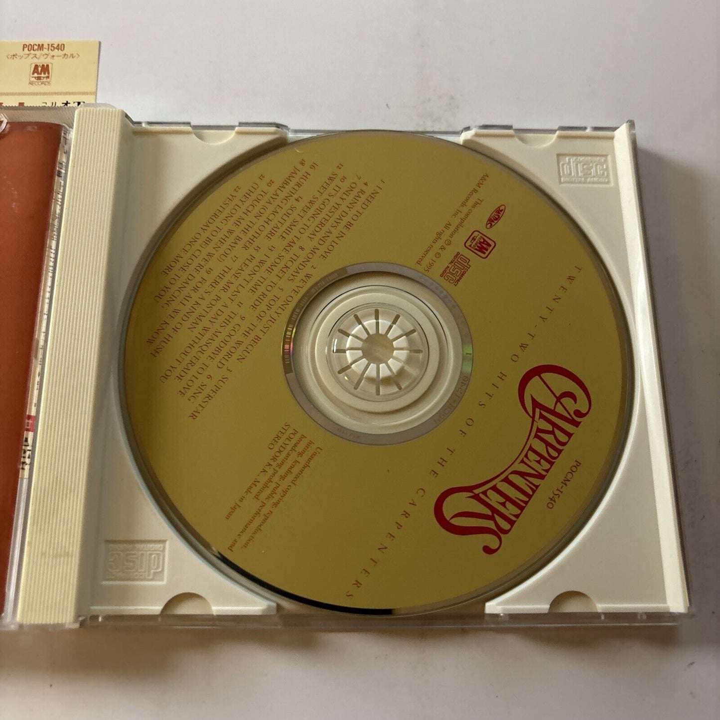 Carpenters - Twenty-Two Hits Of The Carpenters (CD, 1995) Obi Japan Pocm-1540