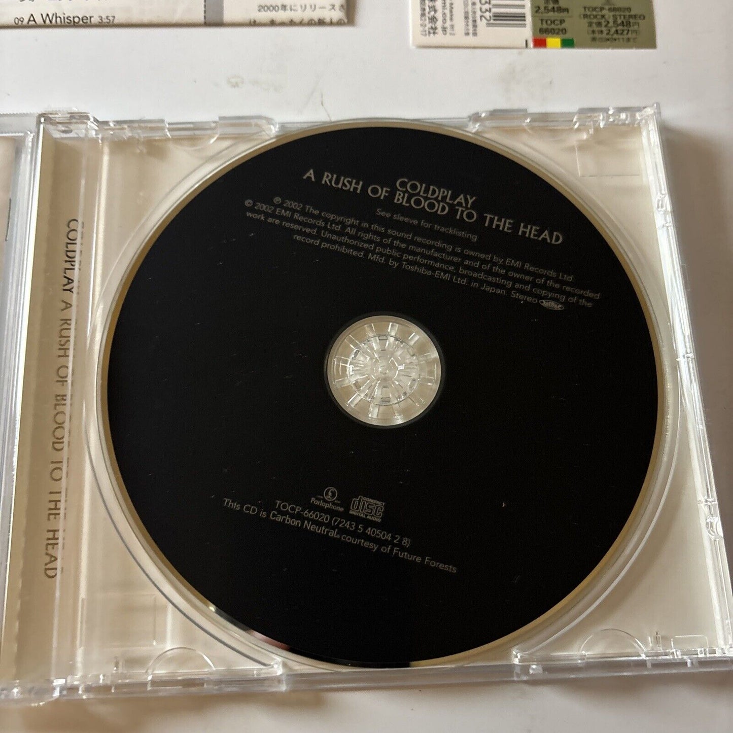 Coldplay - A Rush Of Blood To The Head (CD, 2002) Japan Obi Tocp-66020