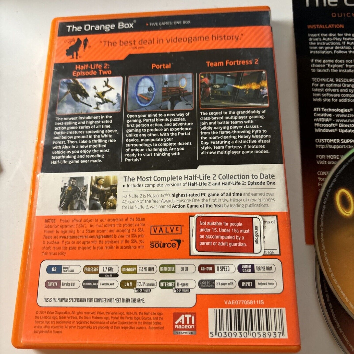 The Orange Box: Half Life 2, Episode 1 & 2, Portal PC DVD-ROM
