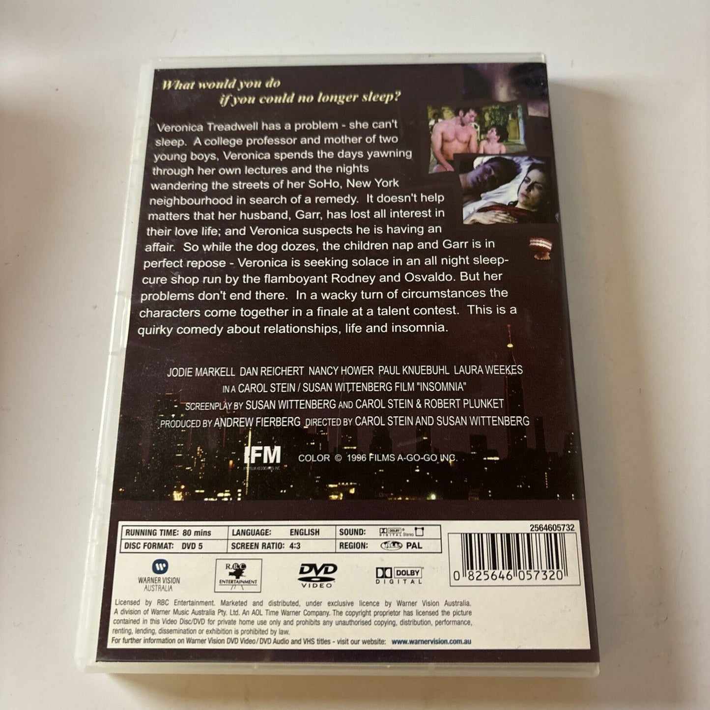 Insomnia (DVD, 1996) Dan Reichert, Jodie Markell NEW All Regions