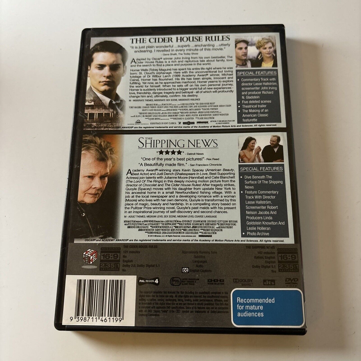 The Cider House Rules / The Shipping News (DVD, 2-Disc) NEW Region 4