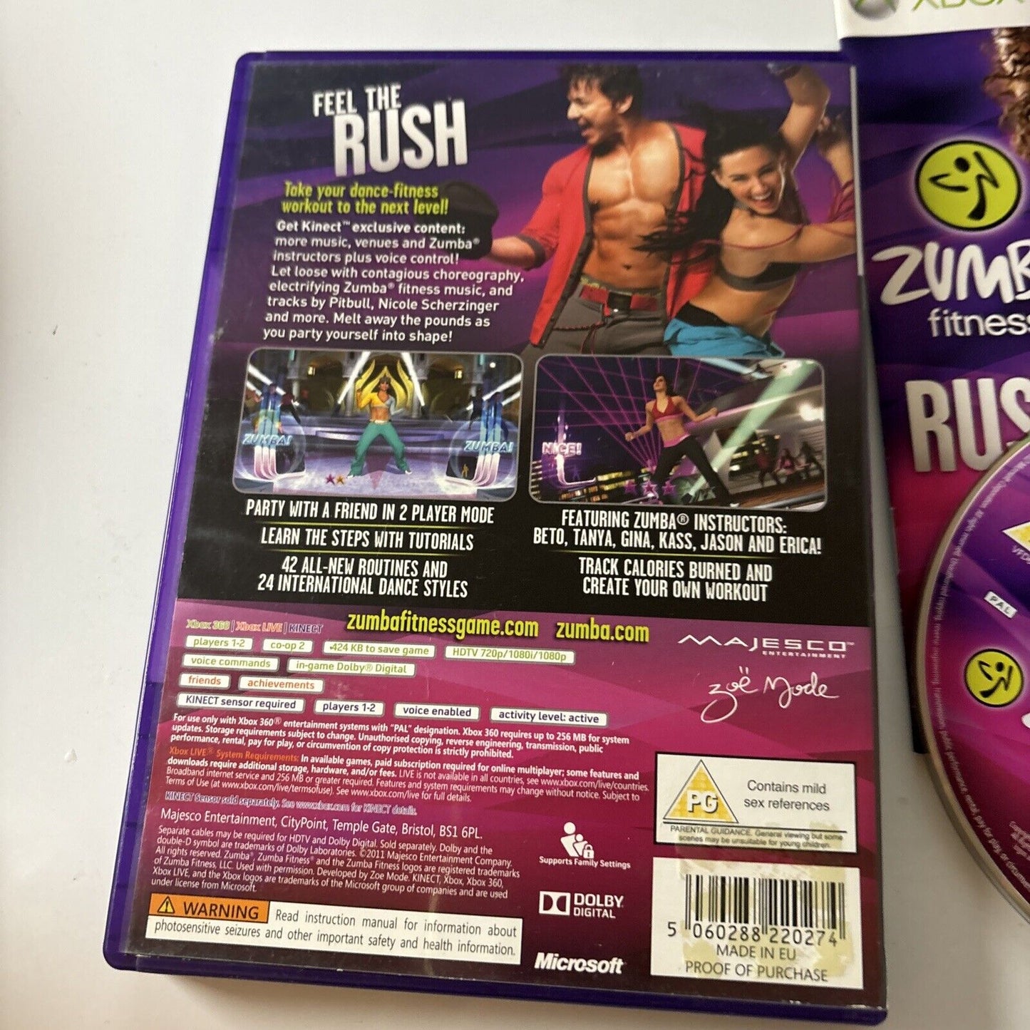 Zumba Fitness Rush - Xbox 360 Manual PAL