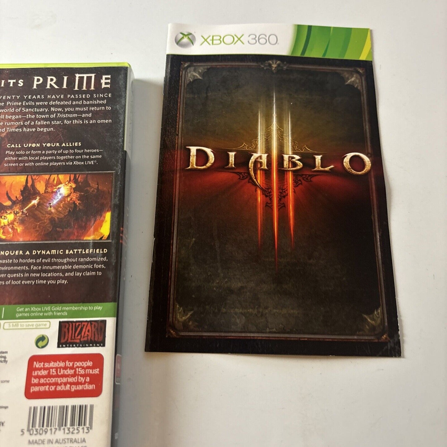 Diablo III Xbox 360 Microsoft PAL Manual