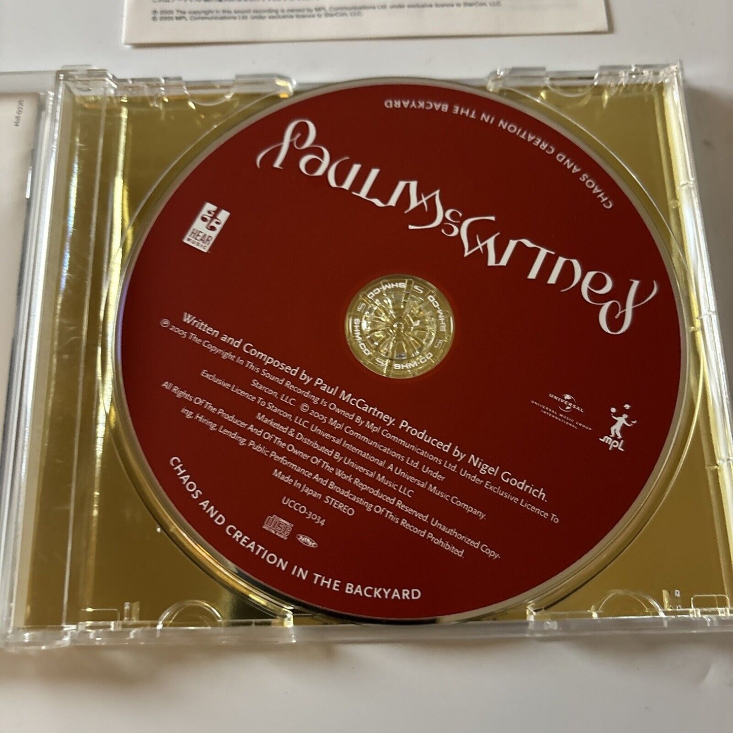 Paul McCartney - Chaos And Creation In The Backyard (CD, 2011) Japan UCCO-3034