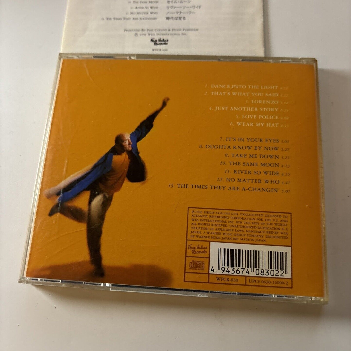Phil Collins - Dance Into The Light (CD, 1996) Japan wpcr-830