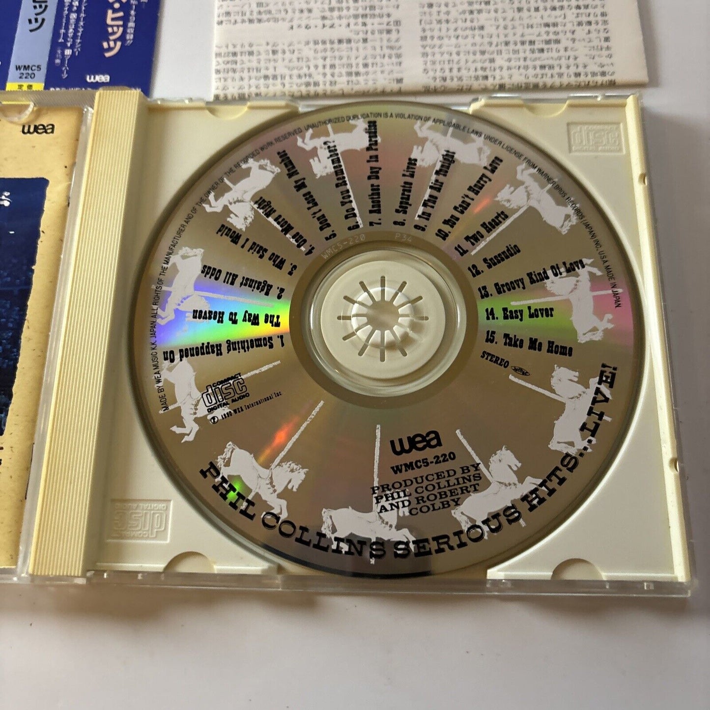 Phil Collins - Serious Hits...Live! (CD, 1990) Japan WMC5-220 Obi