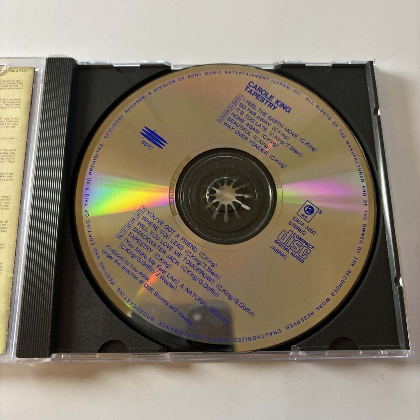 Carole King - Tapestry (CD, 1991) Japan ESCA-5283