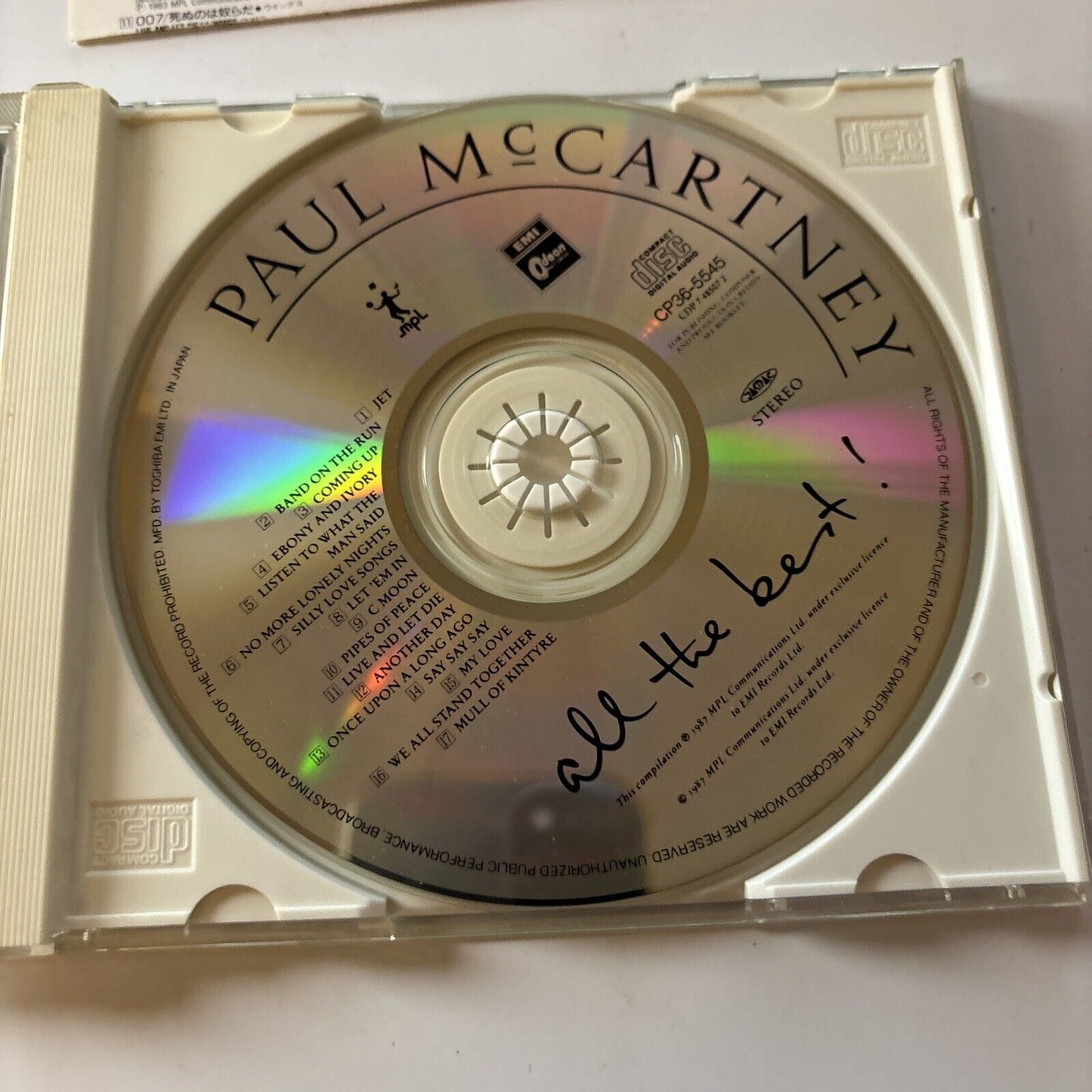 Paul McCartney - All The Best ! (CD, 1989) Japan CP36-5545