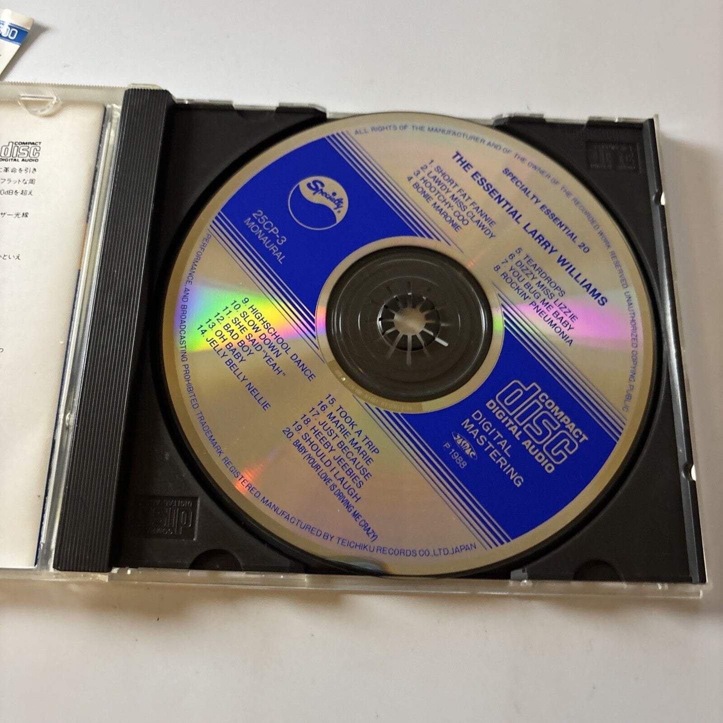 Larry Williams - The Essential Larry Williams (CD, 1988) Japan 25cp-3 Obi