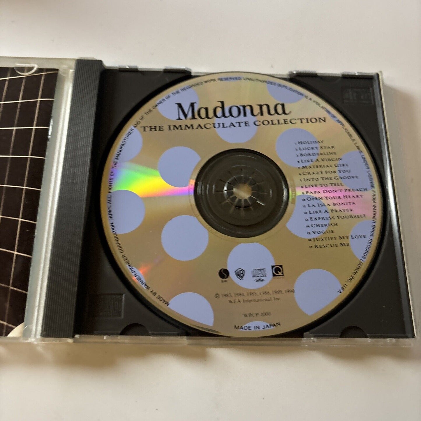 Madonna - The Immaculate Collection (CD, 1990) USA Sire 9 26209-2