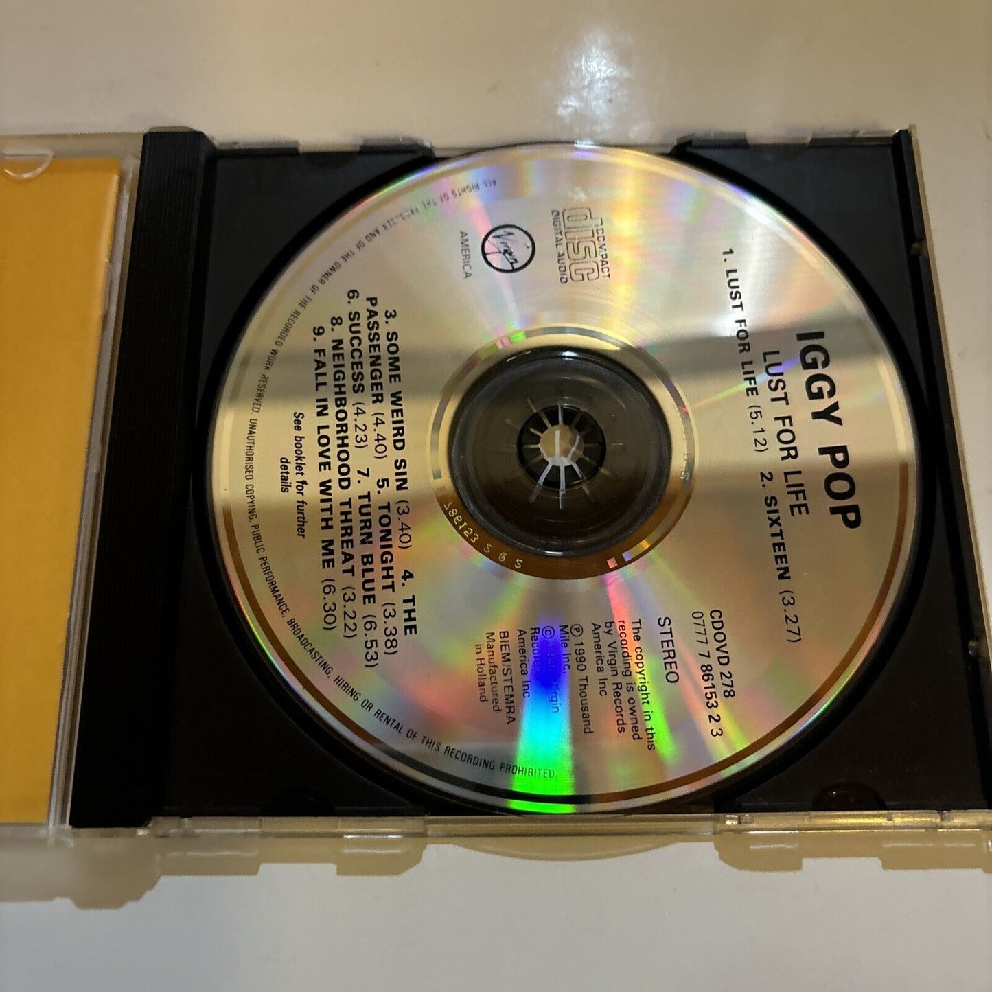 Iggy Pop - Lust For Life (CD, 1977) Virgin America CDOVD 278