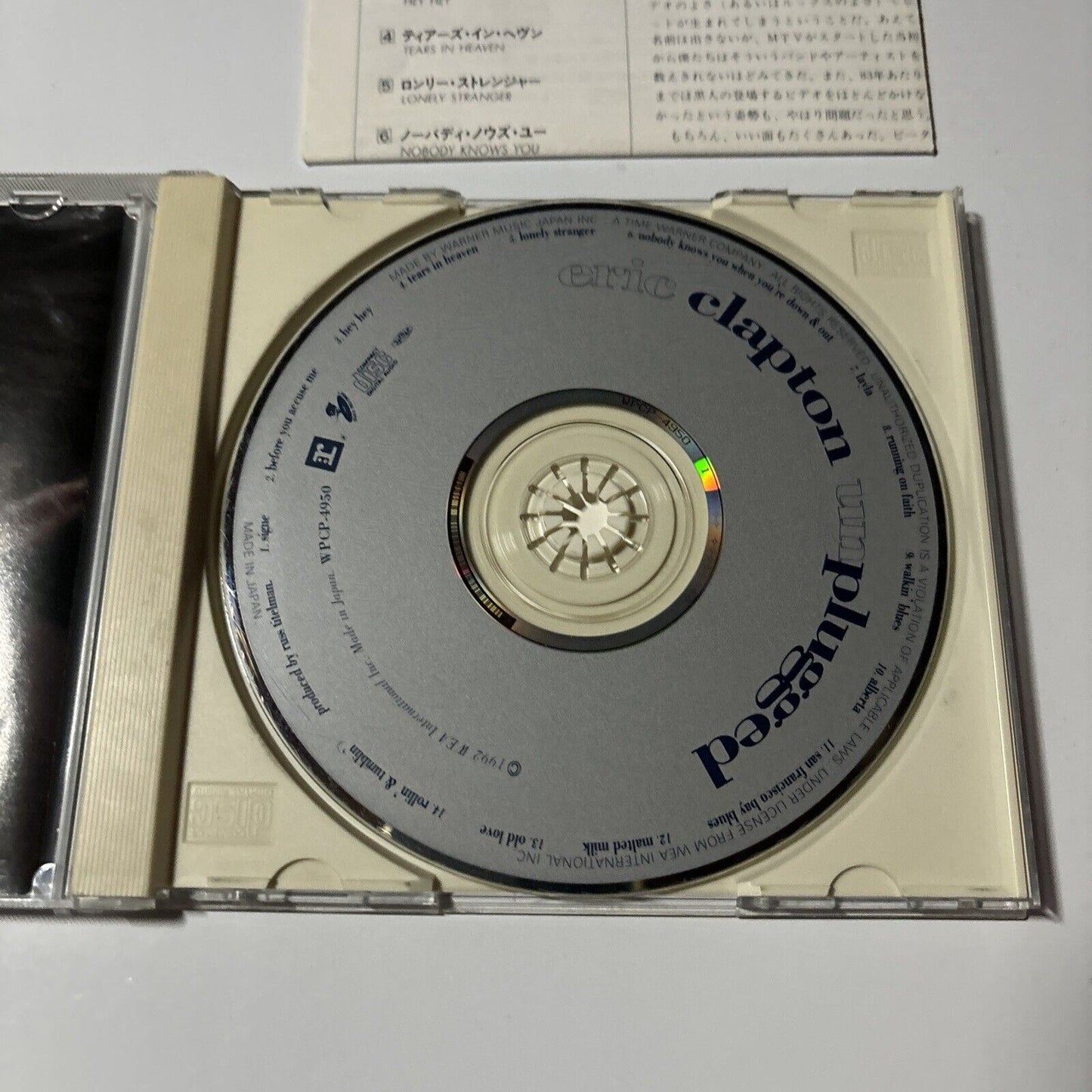 Eric Clapton - Unplugged (CD, 1992) Japan Reprise Records wpcp-4950