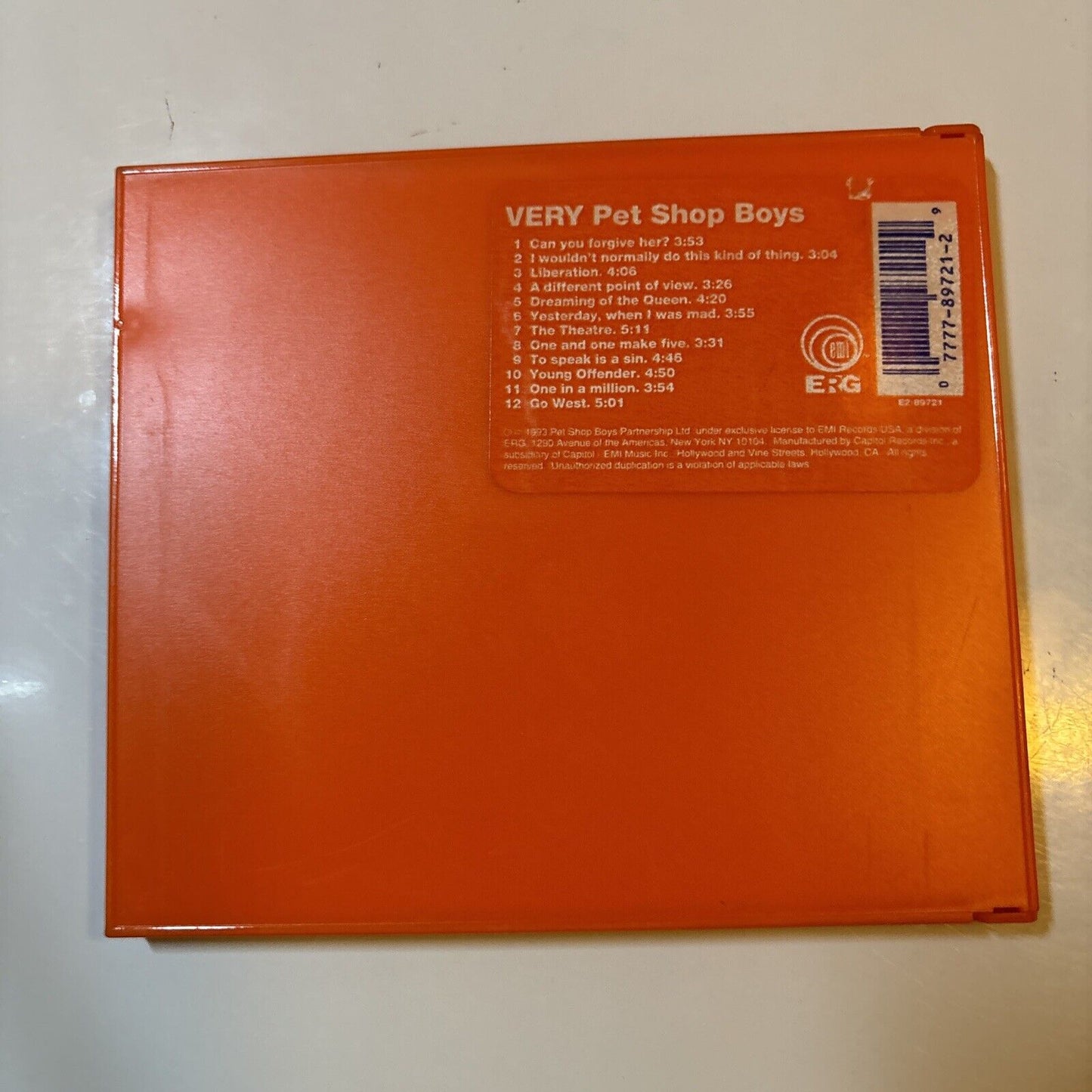 Pet Shop Boys - Very (CD, 1993) UK Parlophone 1753376