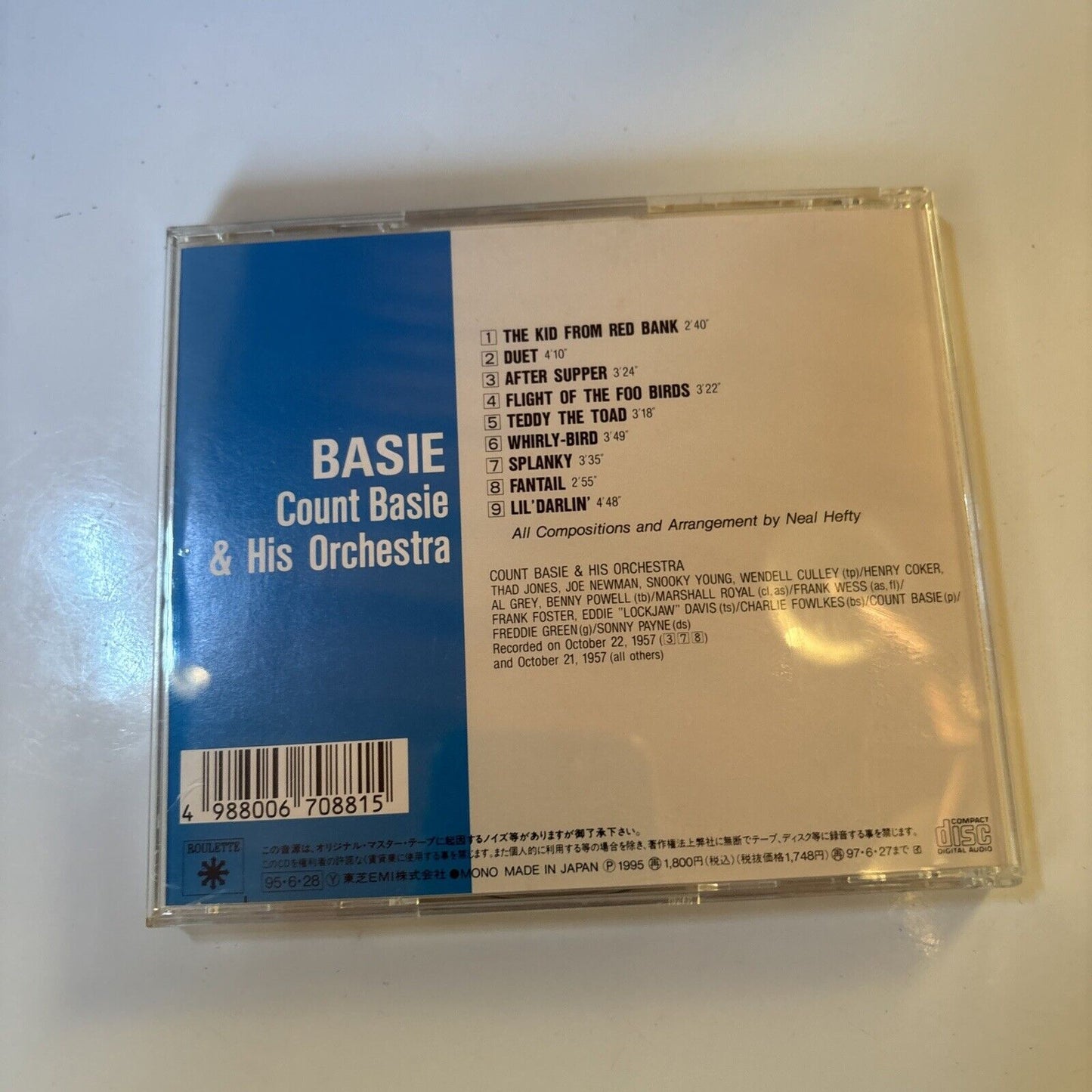 Count Basie And His Orchestra & Neal Hefti - Roulette (CD, 1995) Japan TOCJ-5975