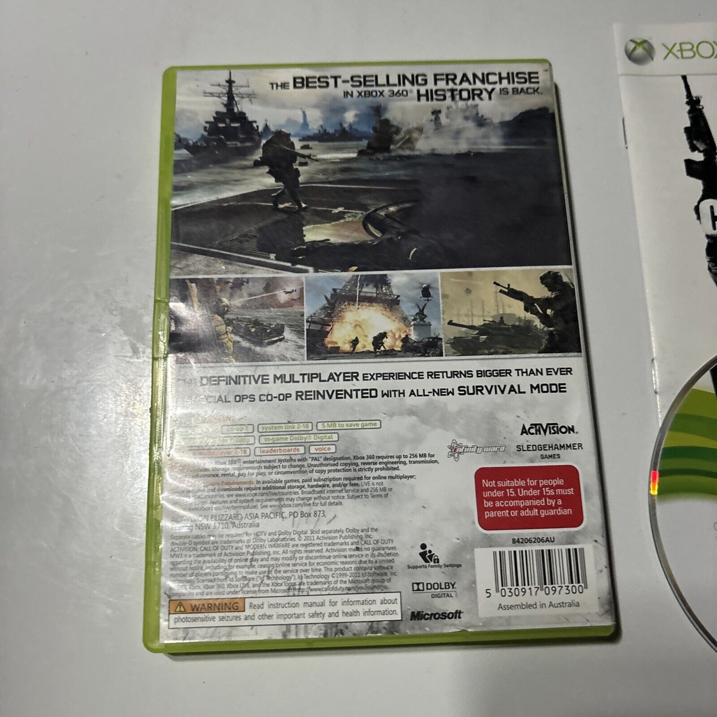 Call Of Duty MW3 Modern Warfare 3 Xbox 360 PAL With Manual