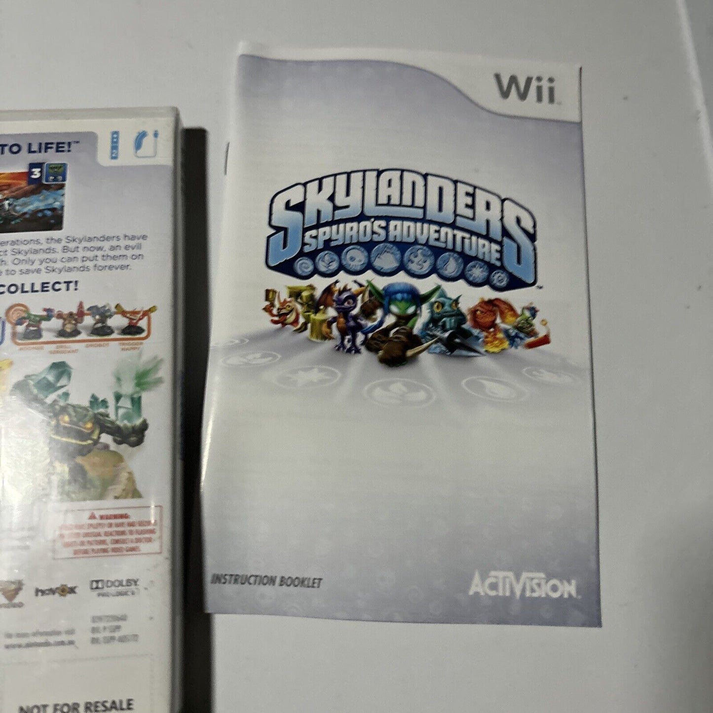 Skylanders Spyro's Adventure Nintendo Wii Manual PAL