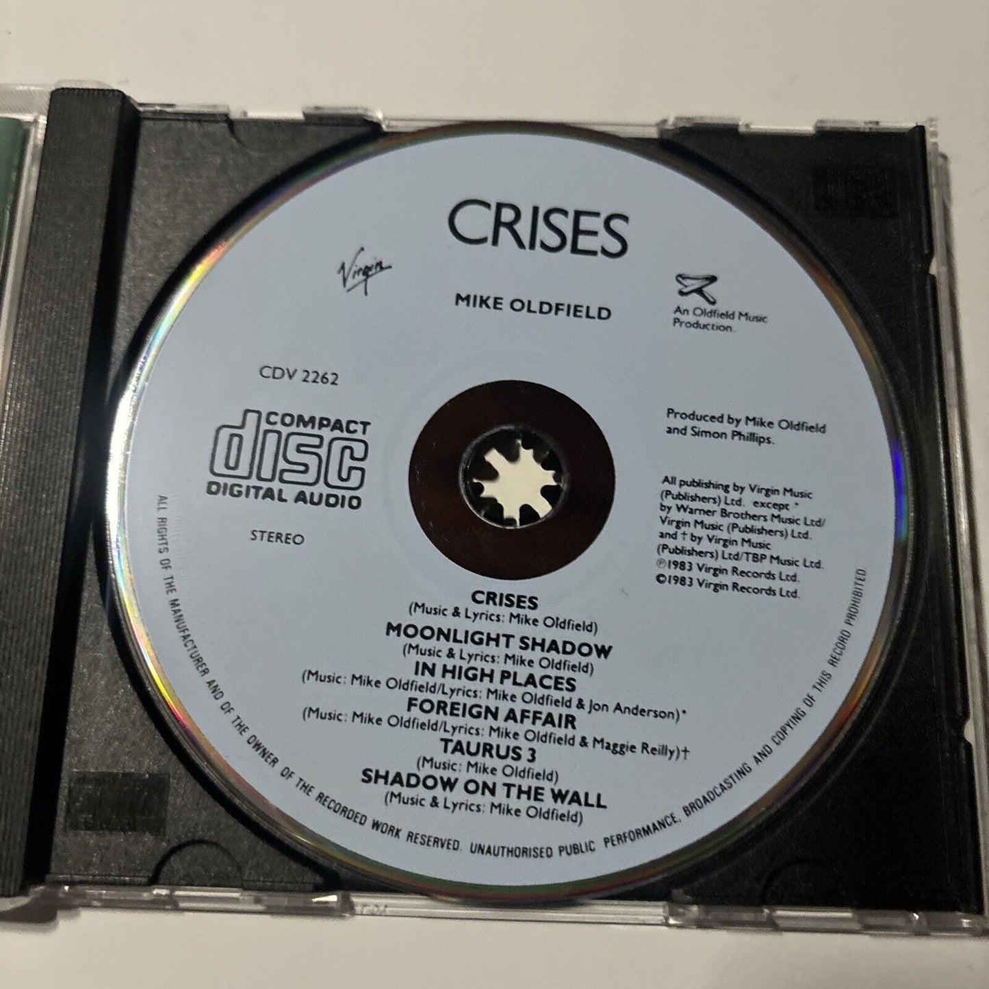 Mike Oldfield - Crises (CD, 1983) cdv-2262