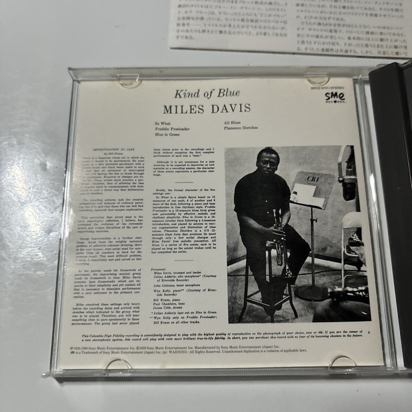 Miles Davis - Kind Of Blue (CD, 2000) Japan SME Records srcs-9701