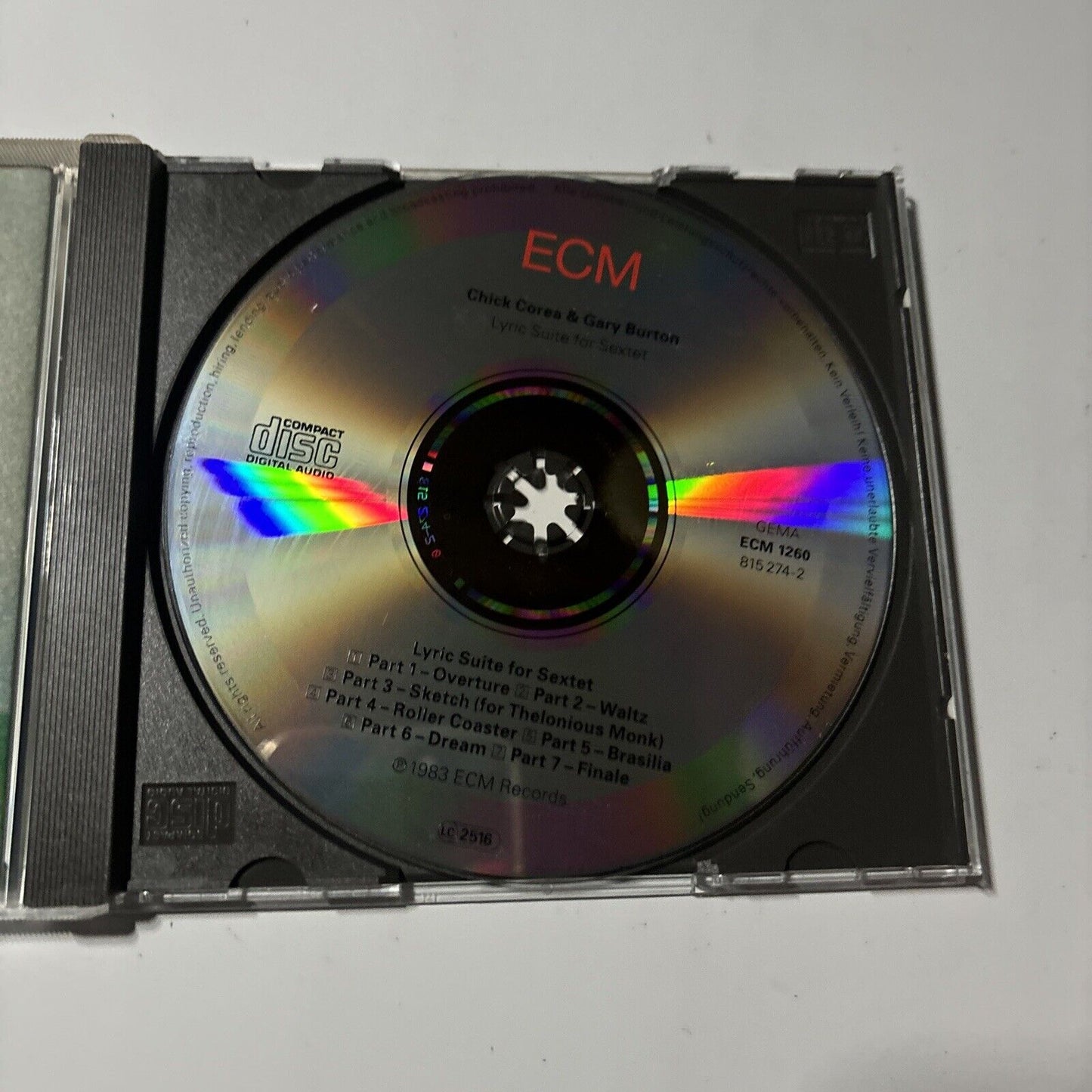 Chick Corea & Gary Burton - Lyric Suite For Sextet (CD, 1983) ECM 1260