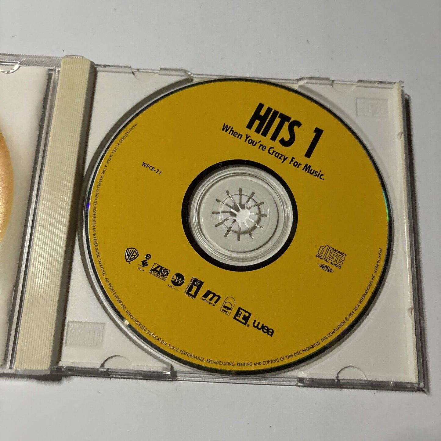 Various Artists - Hits 1 (CD, 1994) Japan wpcr-21 Obi