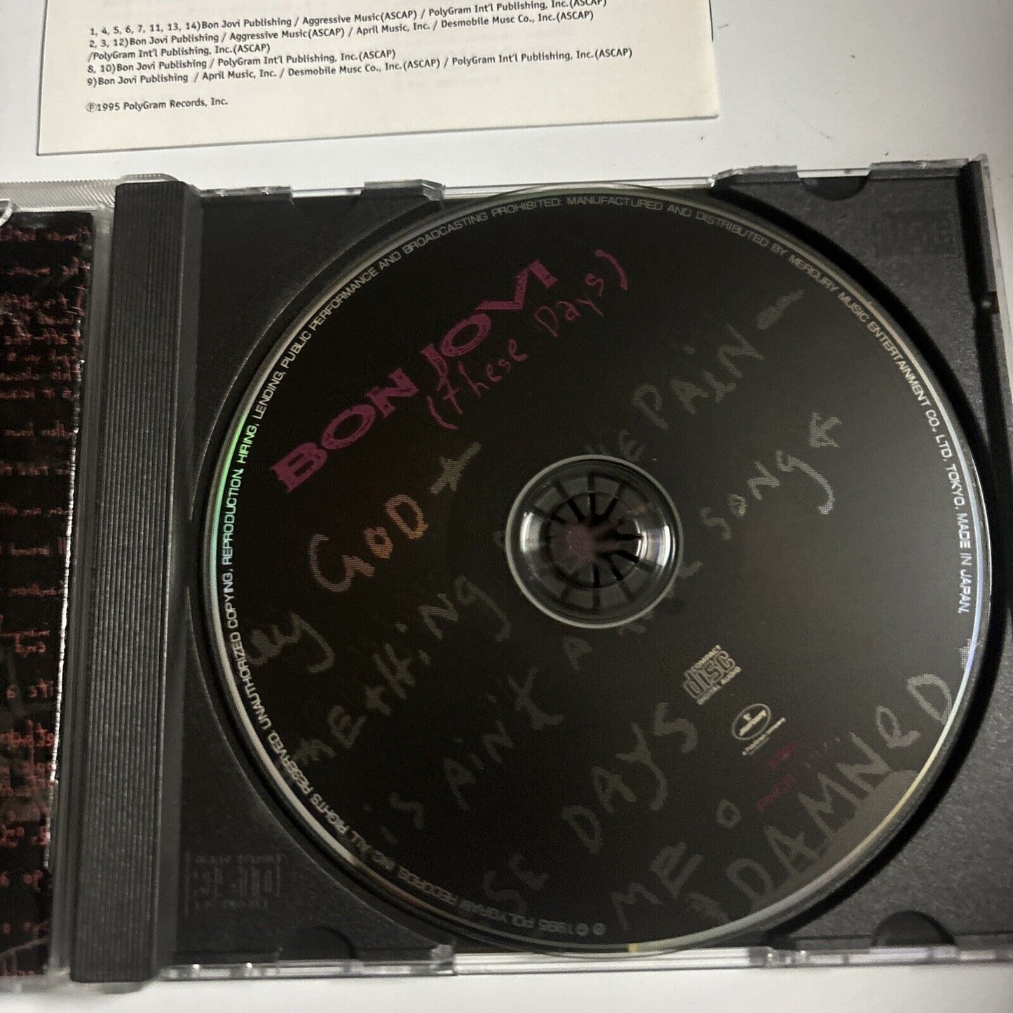 Bon Jovi - These Days (CD, 1995) Japan PHCR-1370