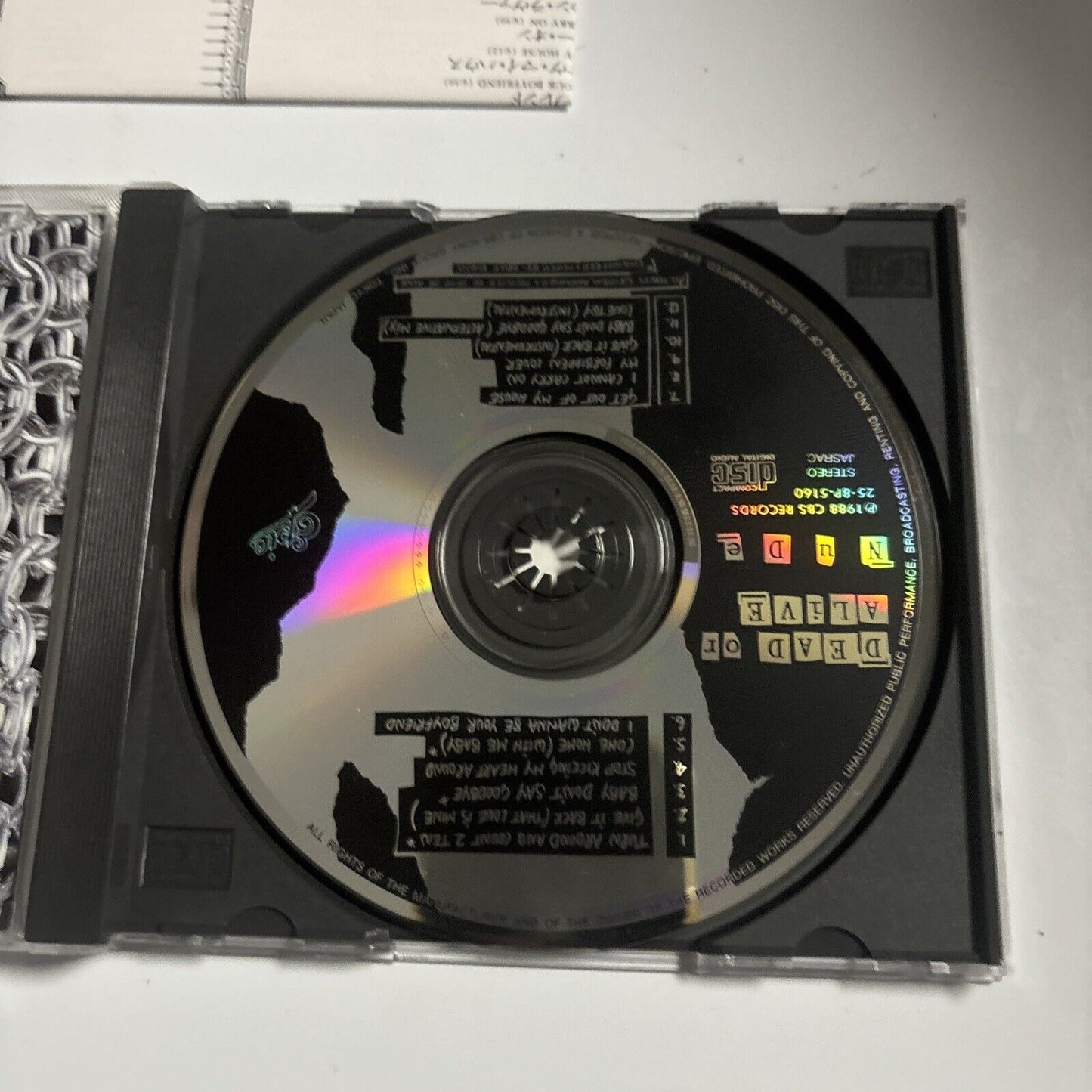 Dead Or Alive - Nude (CD, 1988) Japan 25-8p-5160 Electronic