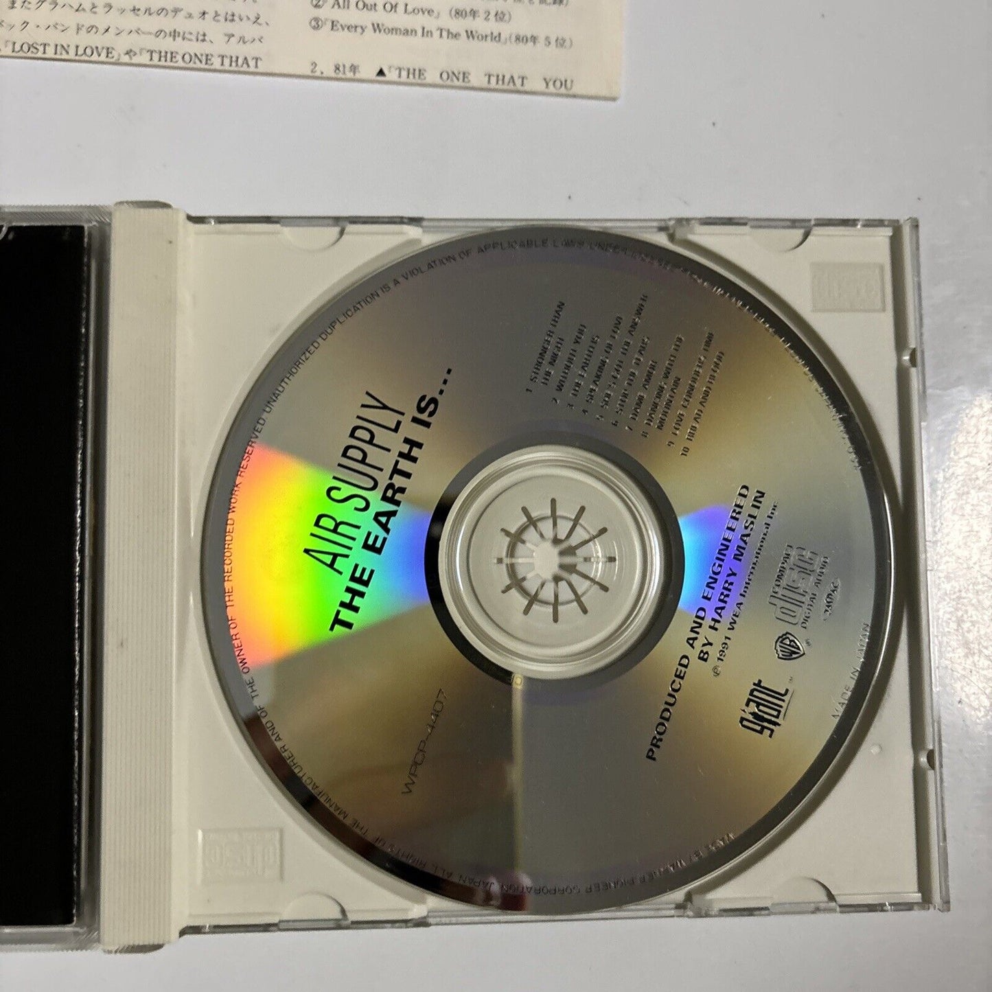 Air Supply - The Earth Is... (CD, 1991) Japan wpcp-4407 Giant Records