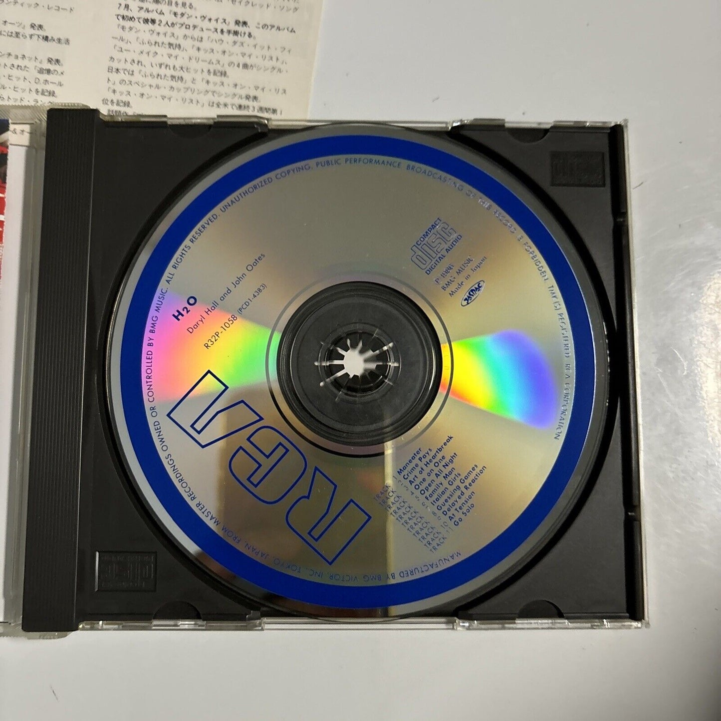 Daryl Hall + John Oates - H2O (CD, 1986) Japan r32p-1058