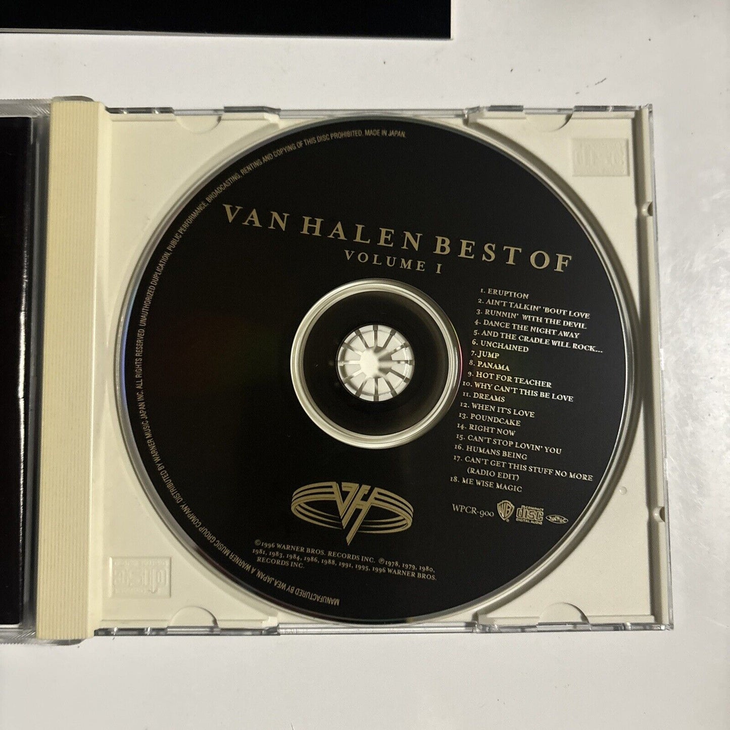Van Halen - Best Of Volume 1 (CD, 1996) Japan wpcr-900 Sticker