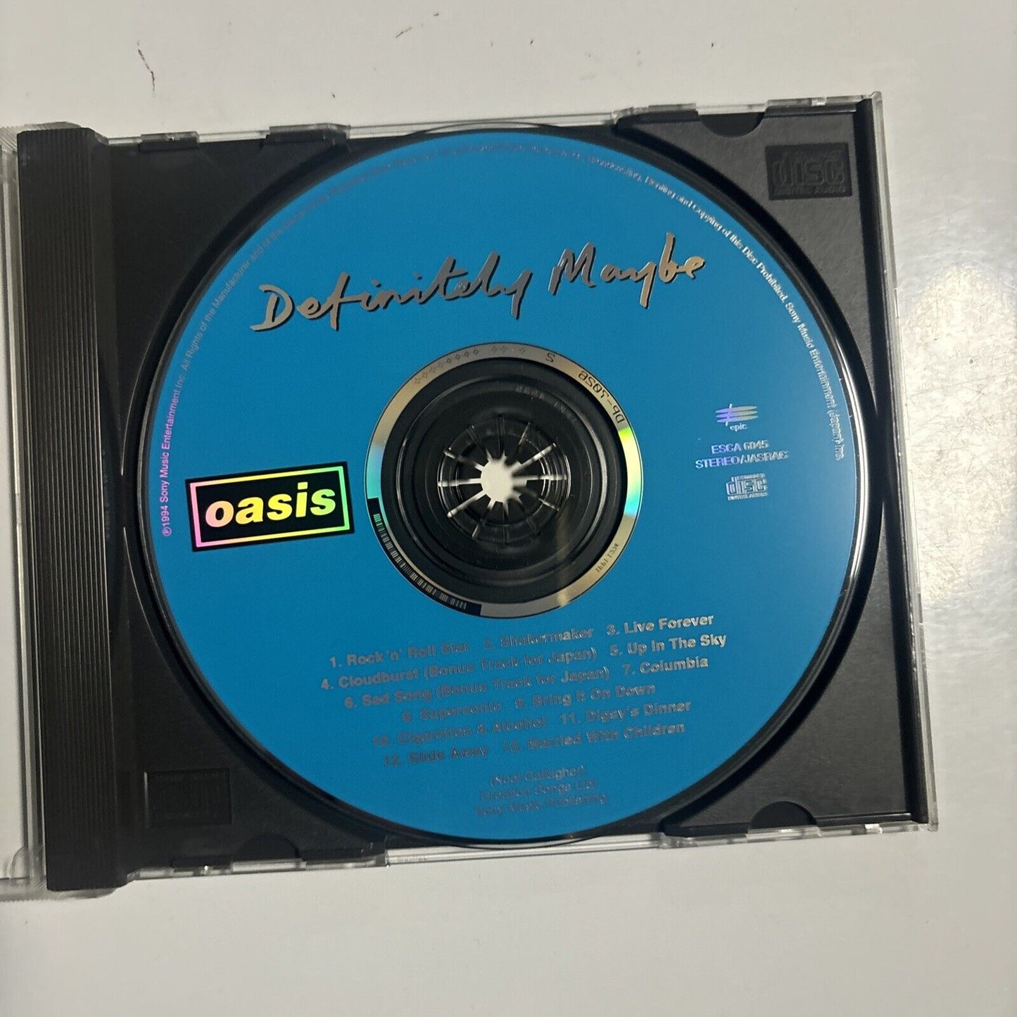 Oasis - Definitely Maybe (CD, 1994) Japan ESCA-6045 Rock