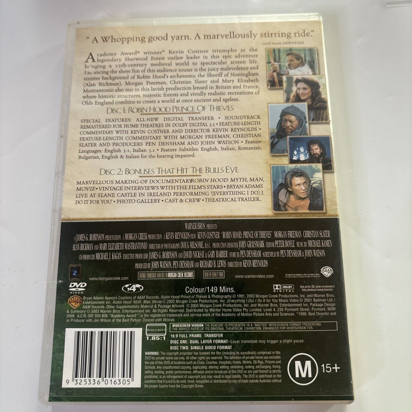 Robin Hood - Prince of Thieves (DVD, 1991) Kevin Costner, Region 4