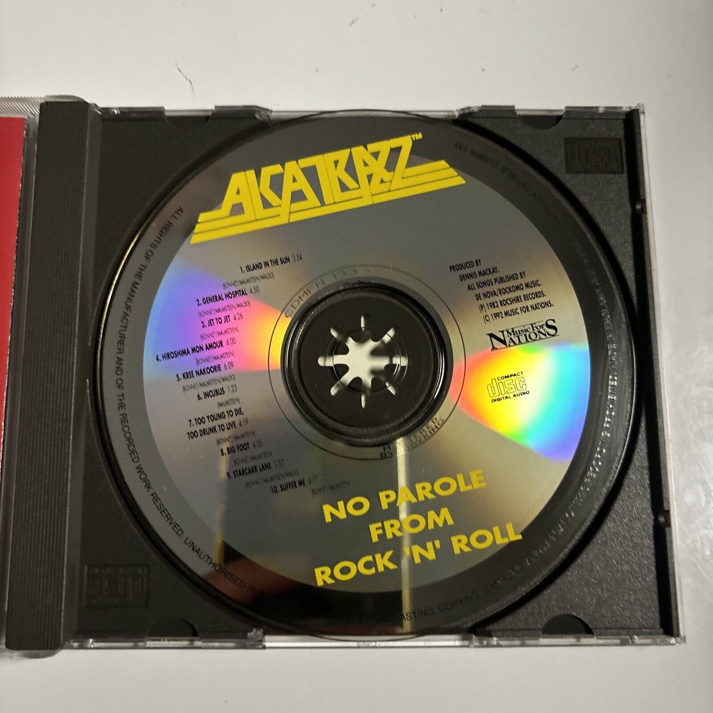 Alcatrazz - No Parole From Rock 'N' Roll (CD, 1992) Music For Nations CDMFN 133