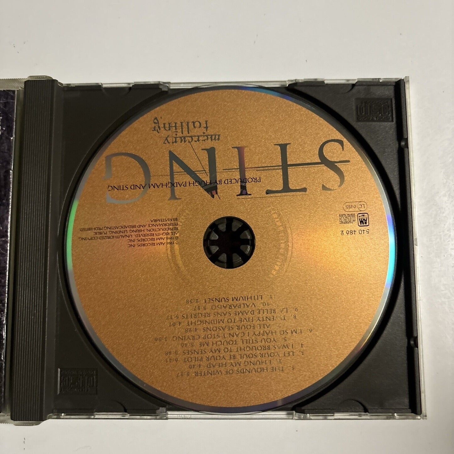 Sting - Mercury Falling (CD, 1996) A&M Records 540 486 2