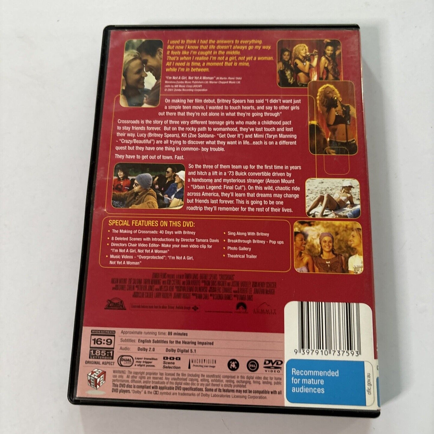 Crossroads (DVD, 2001) Kim Cattrall, Britney Spears New Region 4