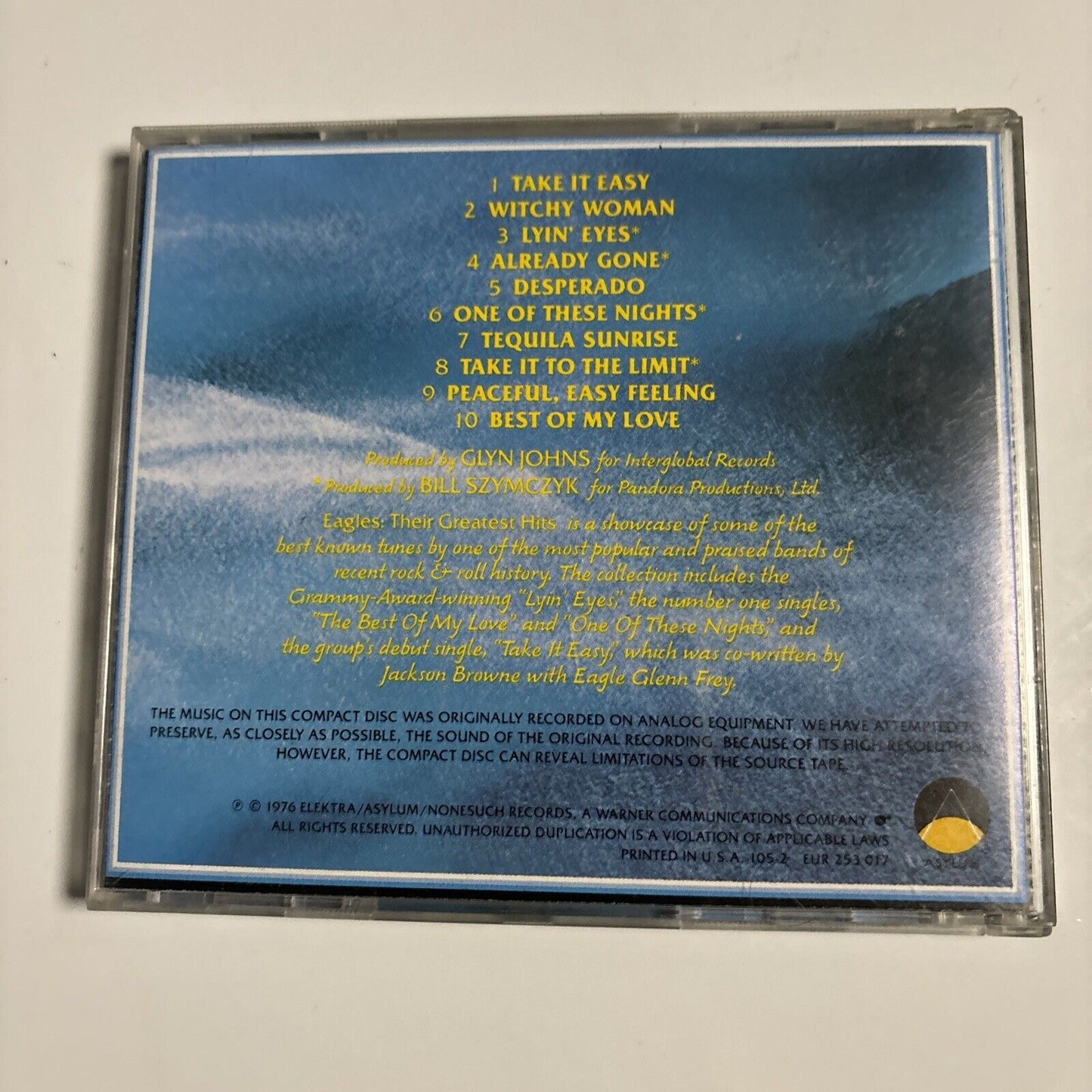 Eagles - Their Greatest Hits 1971-1975 (CD, 1976) Asylum Records 105-2