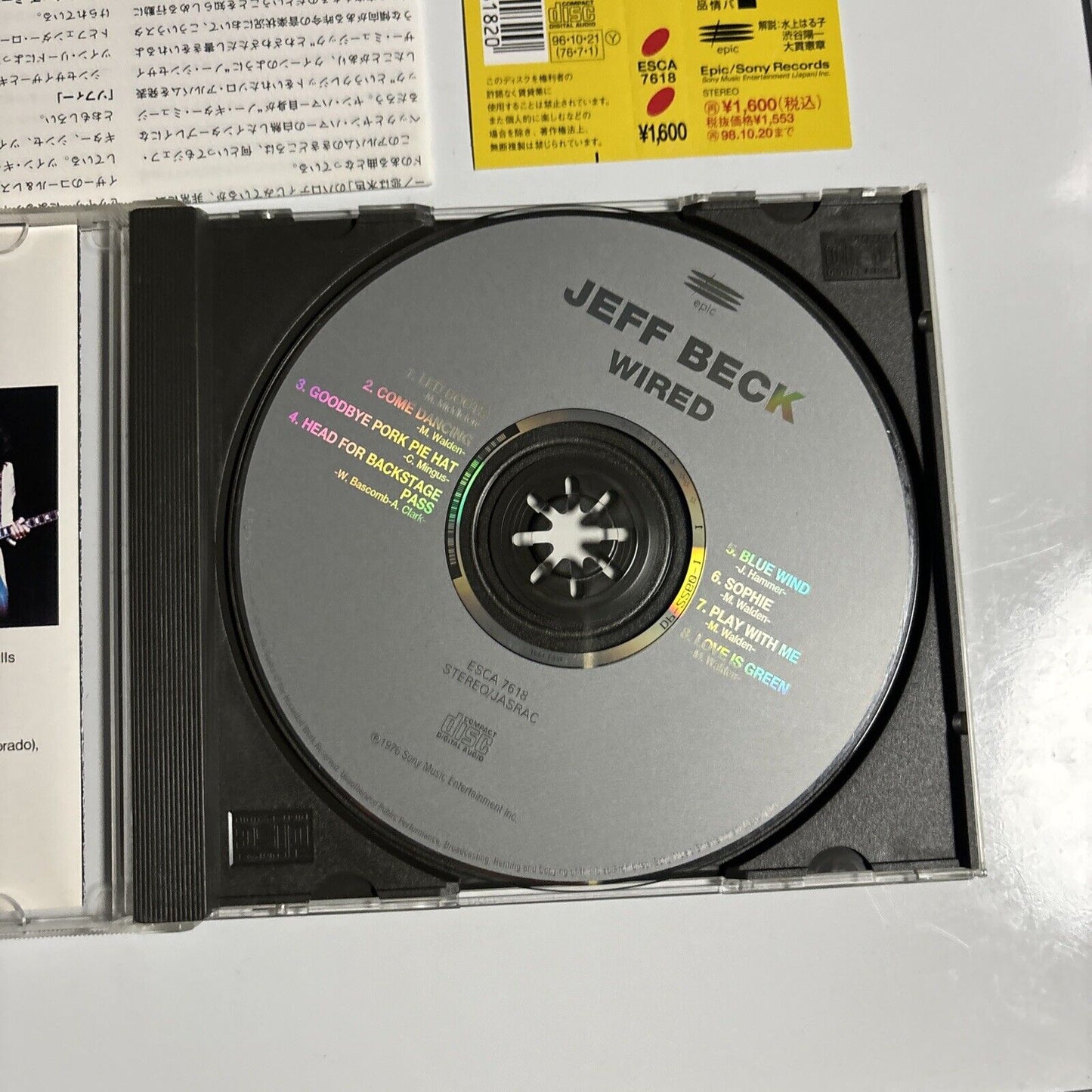 Jeff Beck - Wired (CD, 1996) Japan esca-7618 Jazz Rock Funk Soul Obi