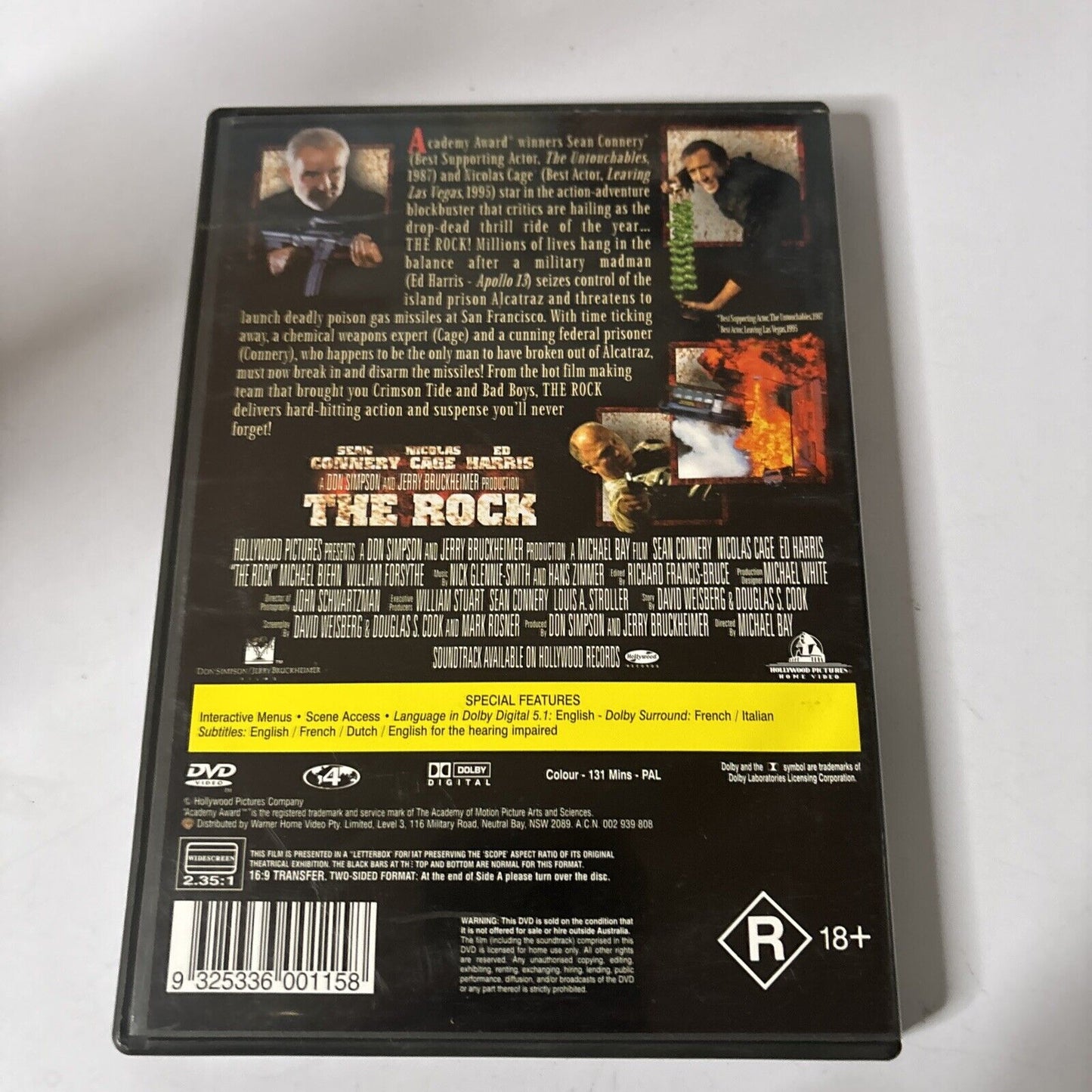 The Rock (DVD, 1996) Nicholas Cage, Sean Connery Region 4