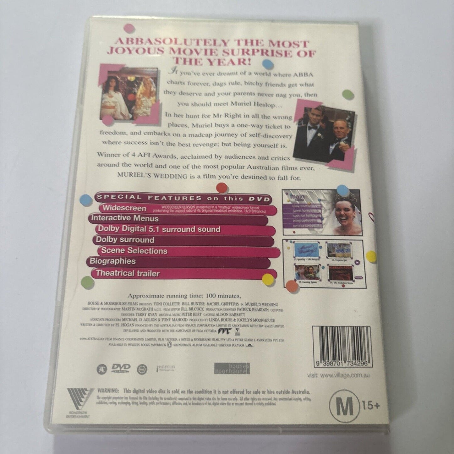 Muriel's Wedding (DVD, 1994) Rachel Griffiths, Toni Collette Region 4