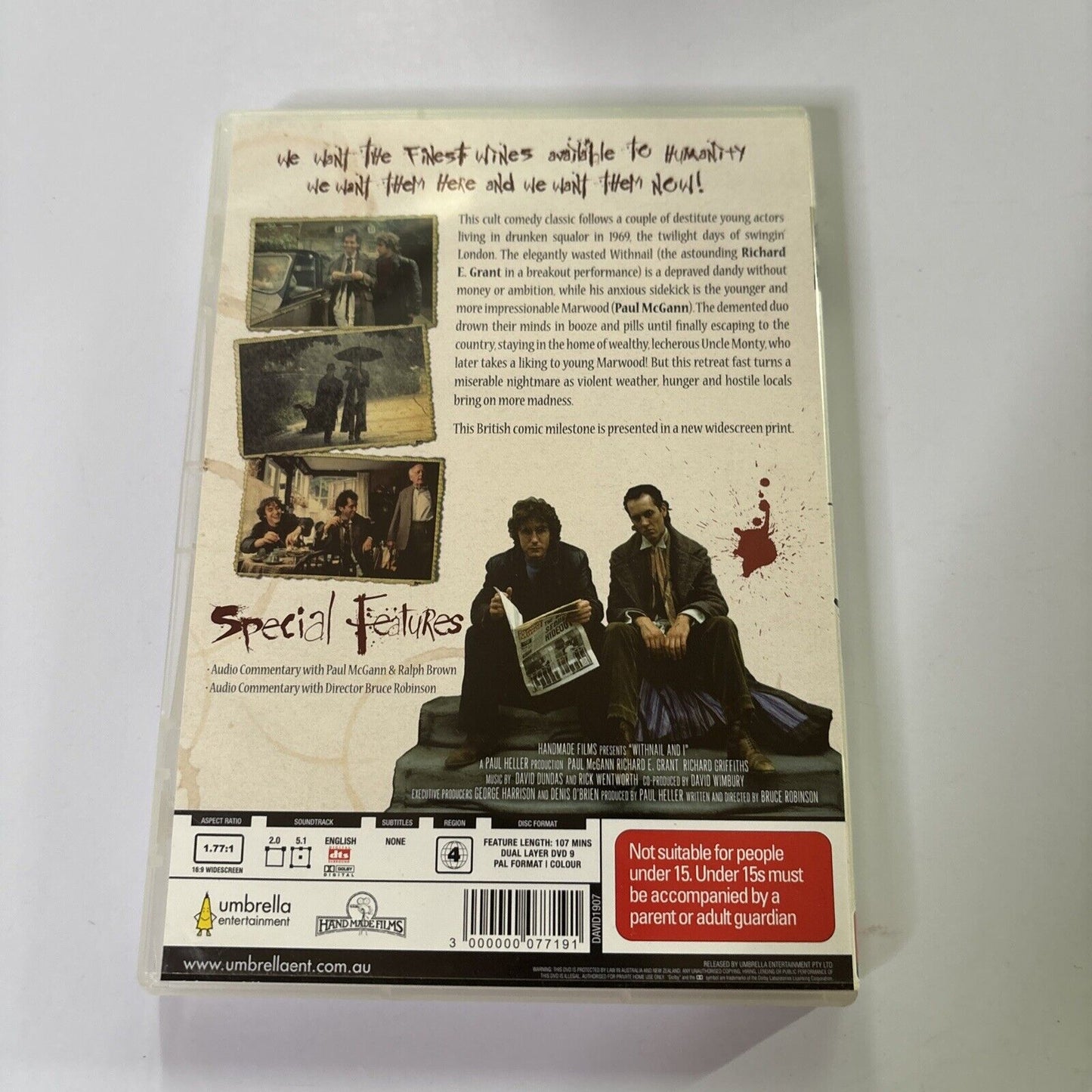 Withnail and I (DVD, 1987) Richard E. Grant, Richard Griffiths NEW Region 4