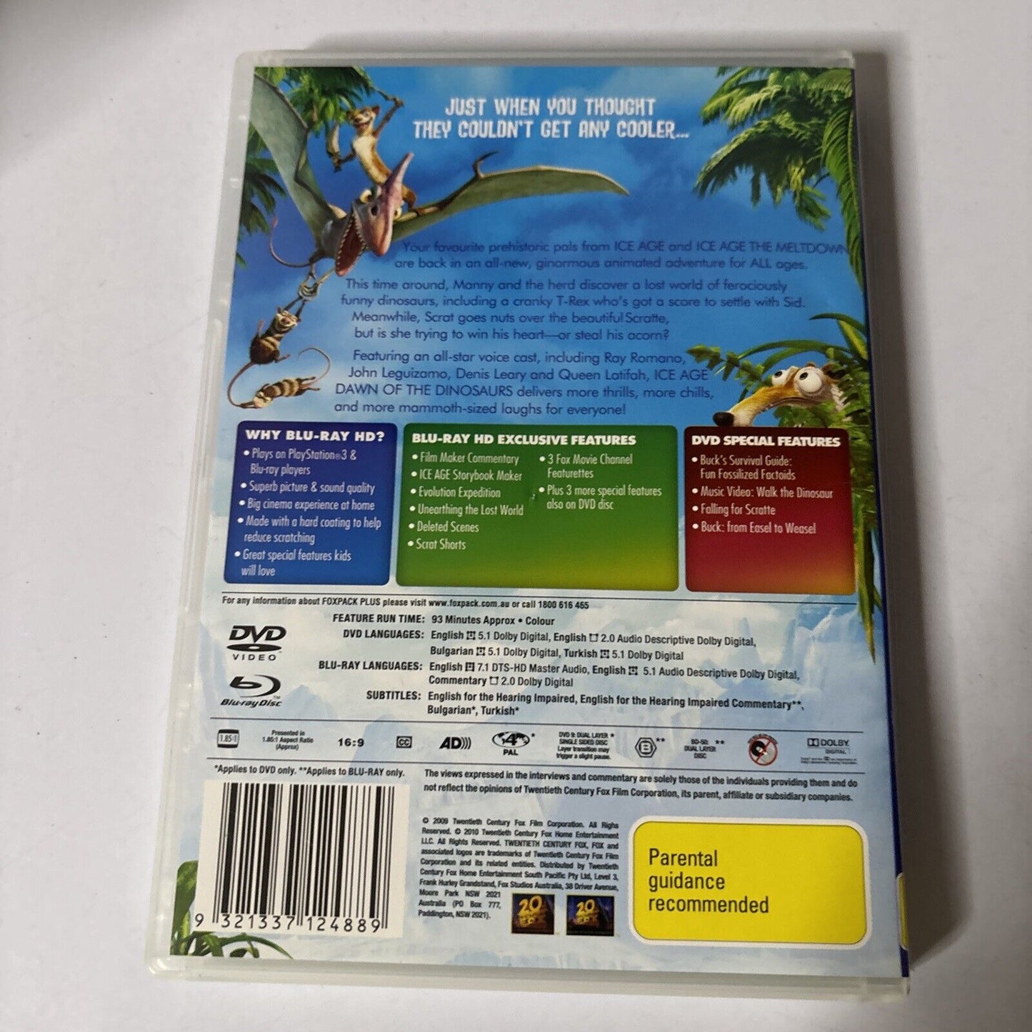 Ice Age 3 - Dawn of the Dinosaurs (Blu-ray + DVD, 2009) Region B & 4
