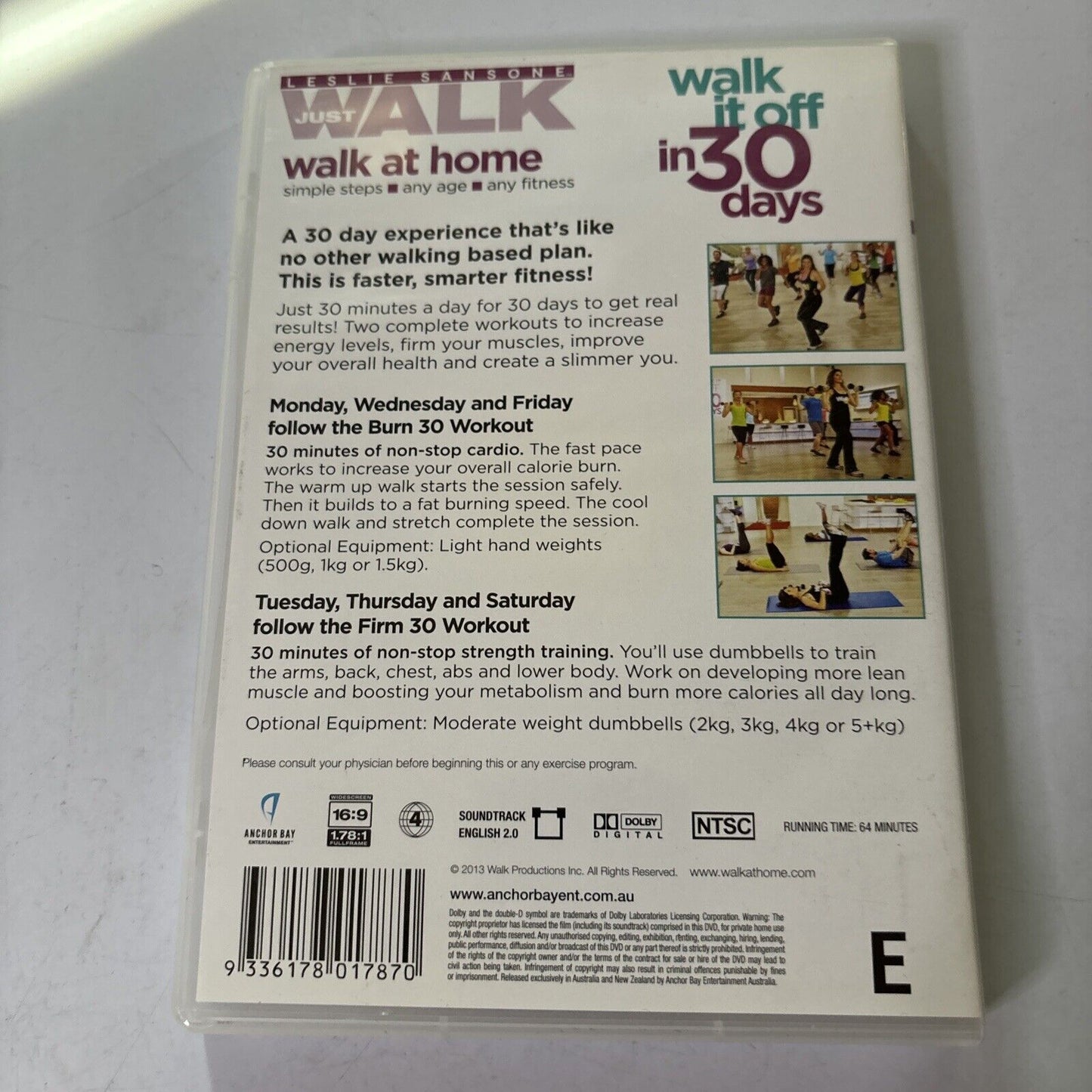 Leslie Sansone - Just Walk - Walk It Off in 30 Days (DVD, 2013) Region 4