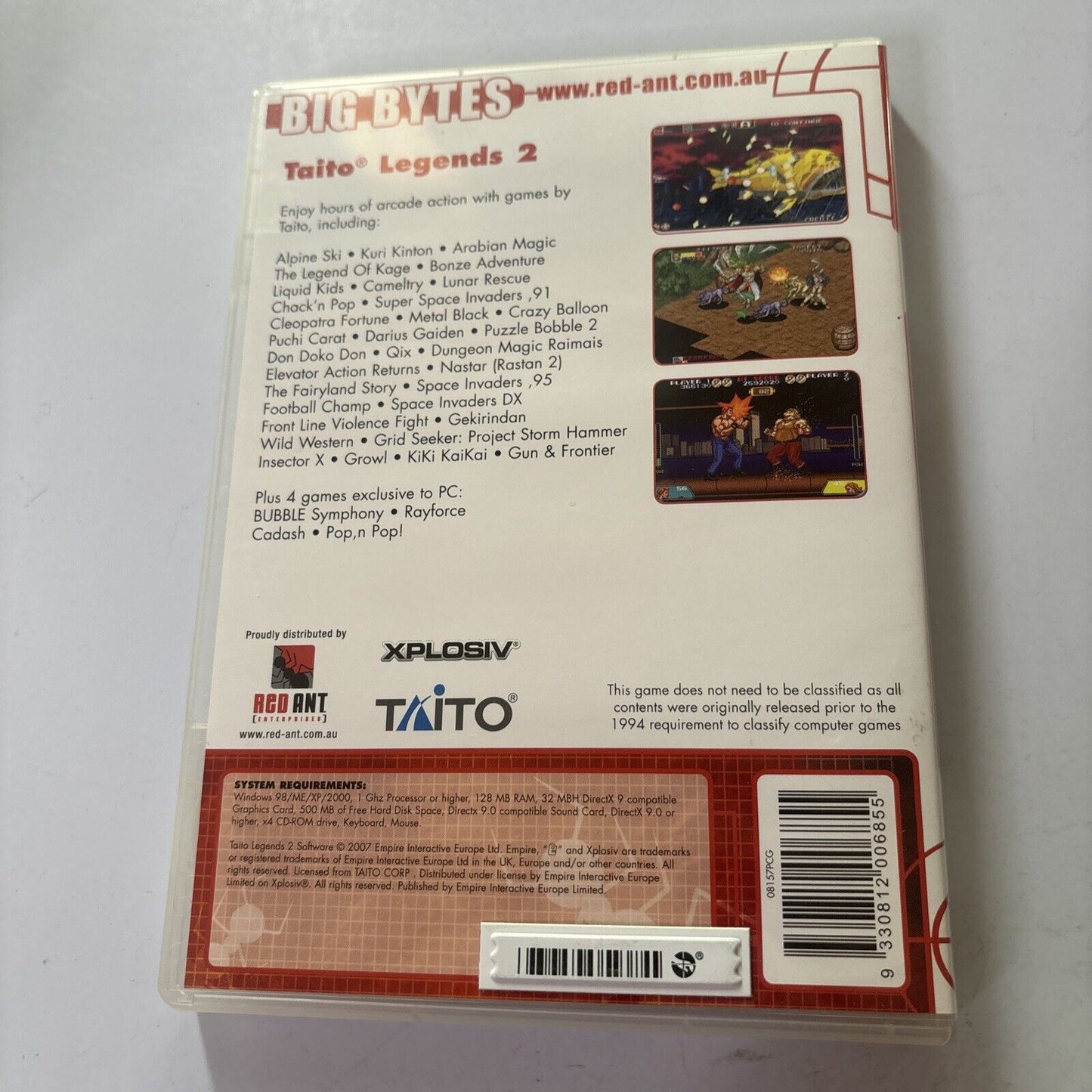 Taito Legends 2 (Puzzle Bobble 2, Darius Gaiden, Space Invaders) PC CDROM