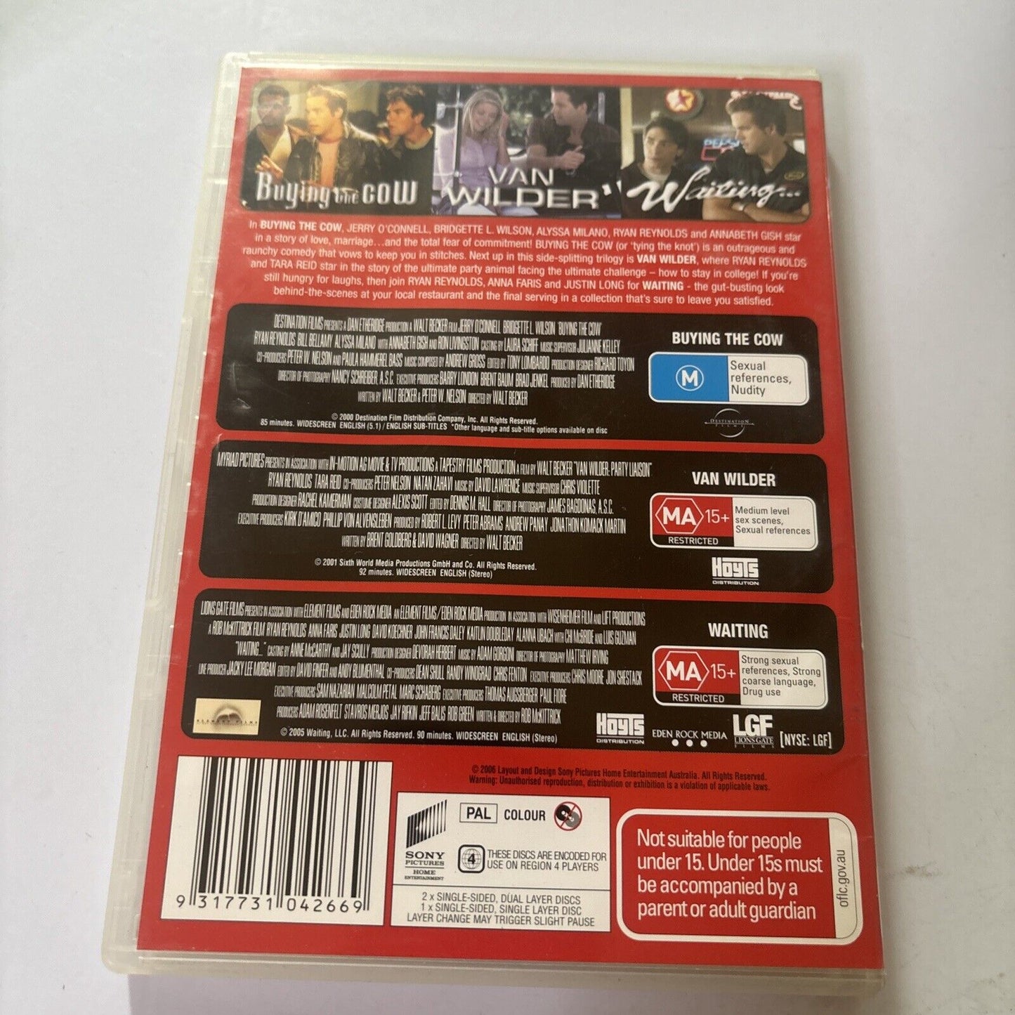 Buying the Cow / Van Wilder / Waiting (DVD, 3-Disc) Region 4