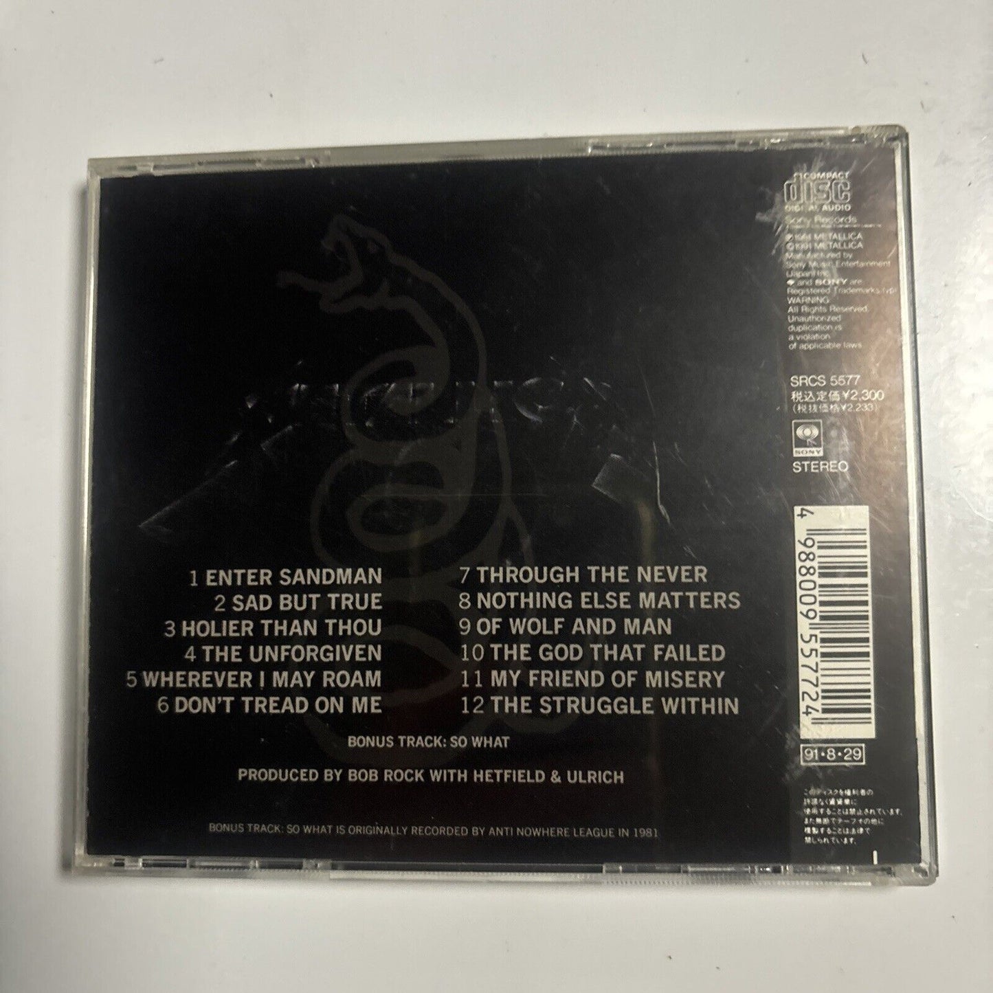 Metallica - Metallica (CD, 1991) Japan SRCs-5577 Rock