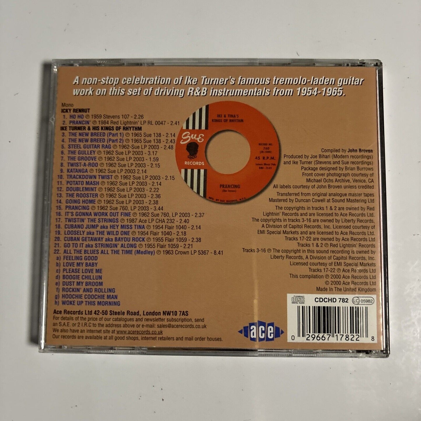 Ike Turner & His Kings Of Rhythm - Ike's Instrumentals (CD, 2000) CDCHD 782