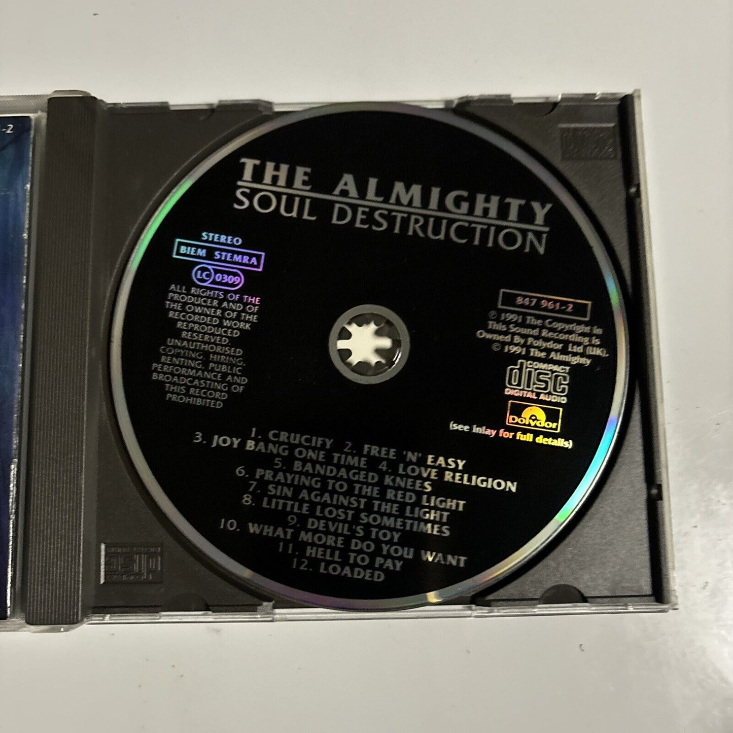 The Almighty - Soul Destruction (CD, 1991) Polydor