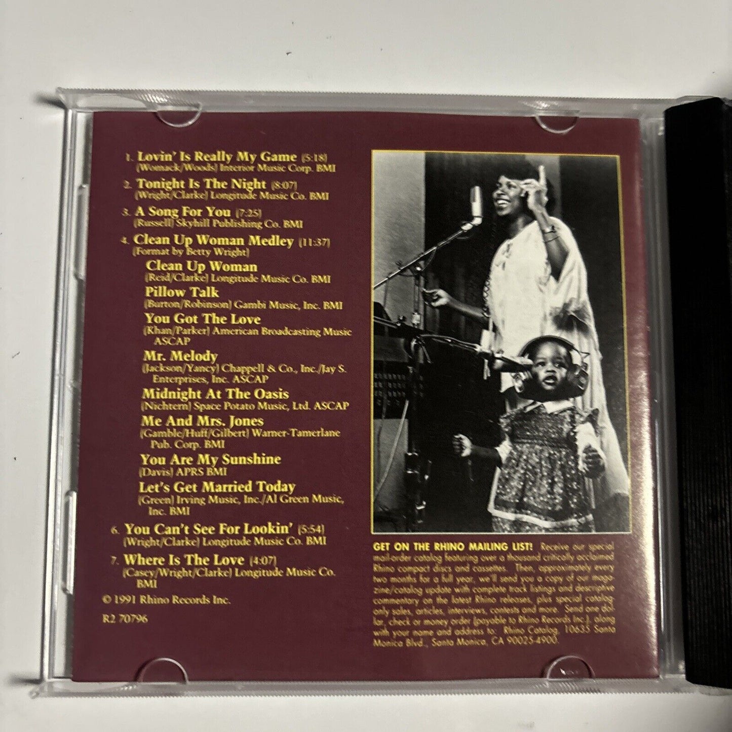 Betty Wright - Betty Wright Live (CD, 1991) Funk / Soul R2 70796