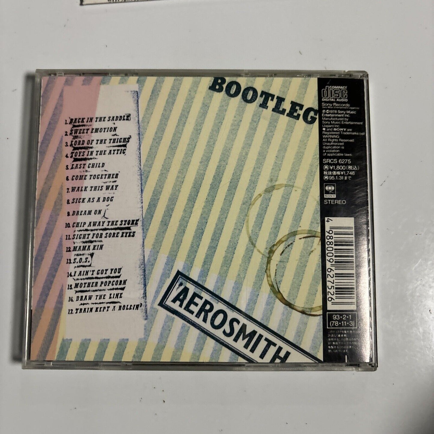 Aerosmith - Live! Bootleg (CD, 1993) Japan SRCs-6275